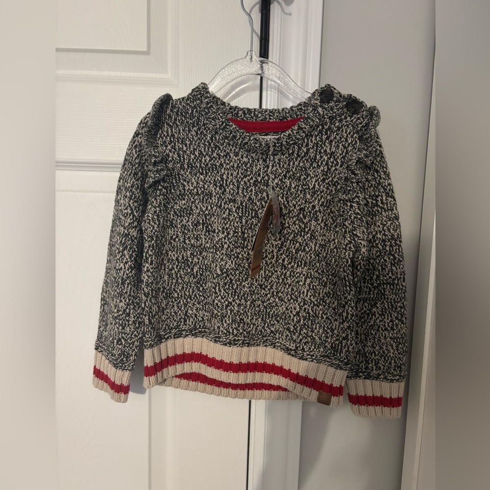 3T roots cabin sweater girls ruffle